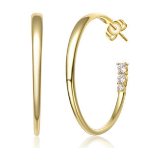 Sterling Silver 14K Gold Plated Cubic Zirconia Earrings